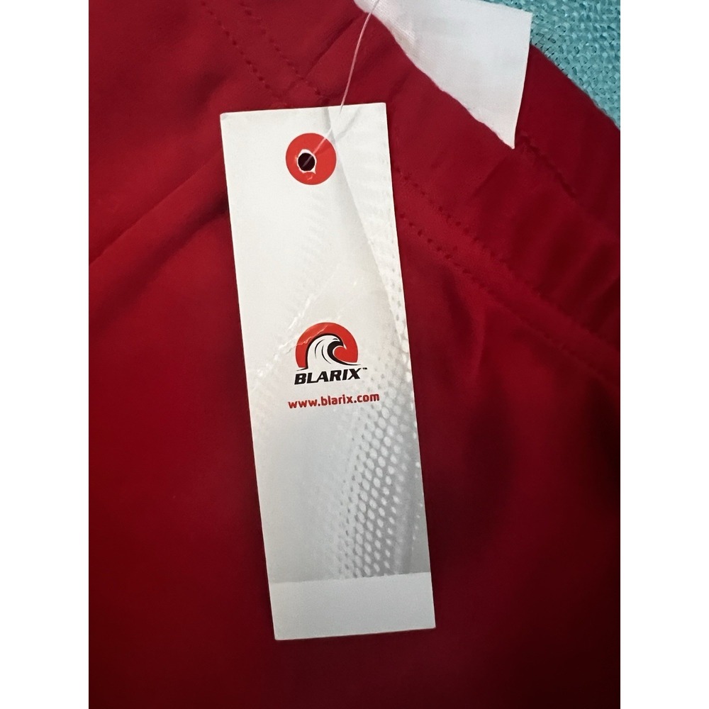 BLARIX Red Lifeguard Booty Shorts Sz M New Beachwear Logo Cotton Athletic #F - Picture 3 of 8